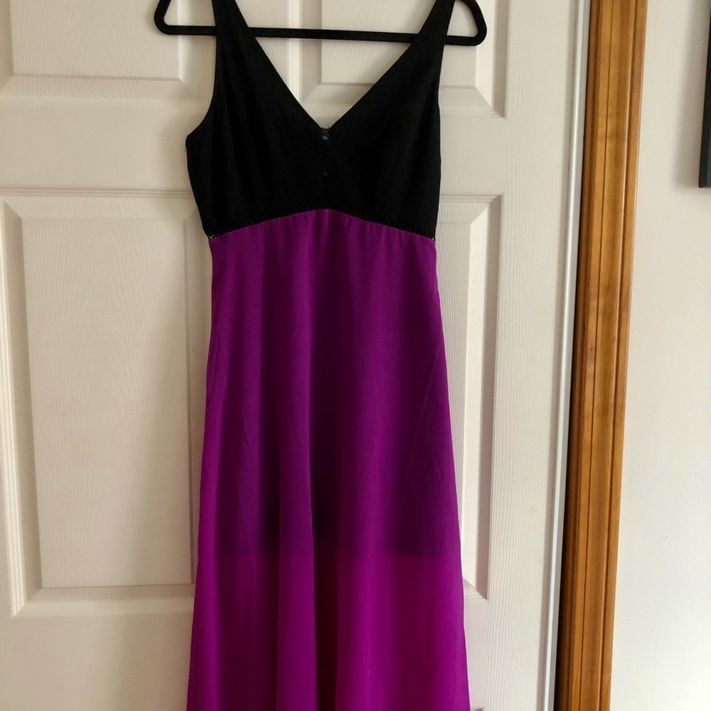 Purple And Black Detailed Dress